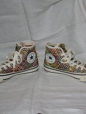 Converse Crocheted / Mesh High Top Sneakers